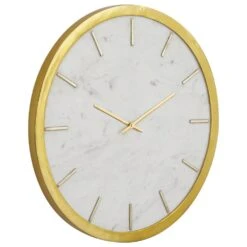 Maple And Jade 19" Wall Clock In Gold And White -Home Decoration Series 61584397 4