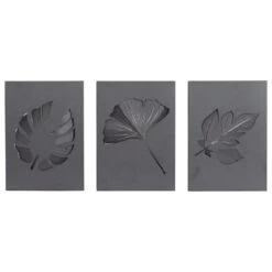 Maple And Jade 15" X 10" Leaves Wall Decor In Matte Black And Gold (Set Of 6) -Home Decoration Series 61584421 5