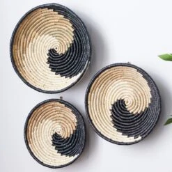 Maple And Jade 20" X 20" Wall Decor In Black, Natural And White (Set Of 3) -Home Decoration Series 61584942 2