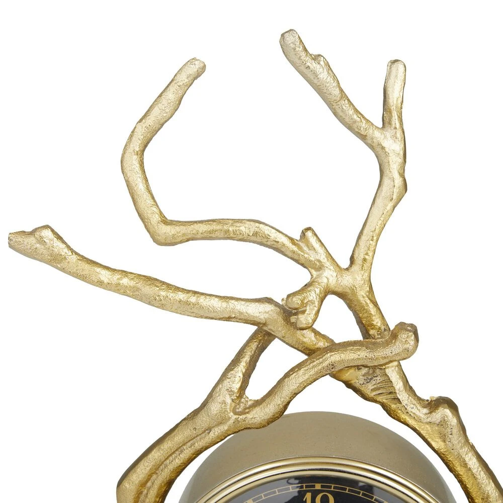 Maple And Jade Abstract Table Clock In Gold 5 Maple And Jade Abstract Table Clock In Gold - Image 3