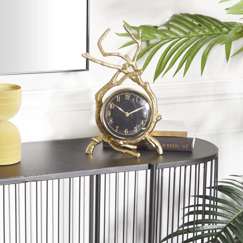 Maple And Jade Abstract Table Clock In Gold 10 Maple And Jade Abstract Table Clock In Gold - Image 8