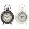 Maple And Jade Cottage Table Clock In Distressed Black And White (Set Of 2) 2 Maple And Jade Cottage Table Clock In Distressed Black And White (Set Of 2) -Home Decoration Series 61585881 1