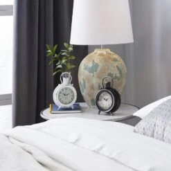 Maple And Jade Cottage Table Clock In Distressed Black And White (Set Of 2) -Home Decoration Series 61585881 8