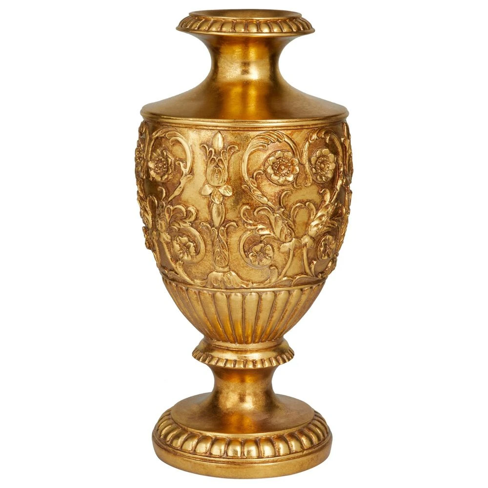 Maple And Jade 16" Traditional Vase In Antique Gold 10 Maple And Jade 16" Traditional Vase In Antique Gold - Image 8