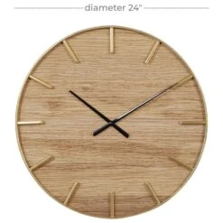 Maple And Jade 24" Wall Clock In Gold And Black -Home Decoration Series 61587267 19