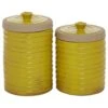 Maple And Jade Farmhouse Ceramic Decorative Jar In Yellow (Set Of 2) -Home Decoration Series 61587739 1