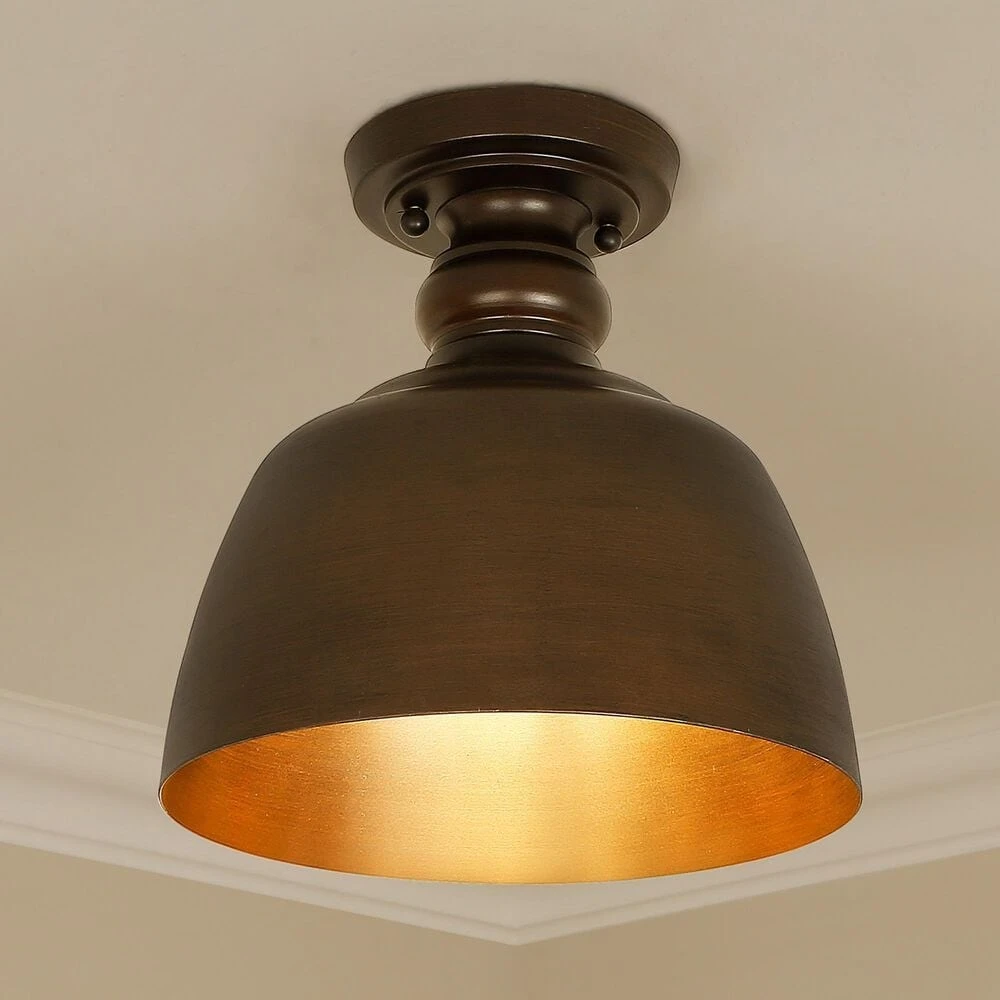 Golden Lighting Holmes Flush Mount In Rubbed Bronze 4 Golden Lighting Holmes Flush Mount In Rubbed Bronze - Image 2