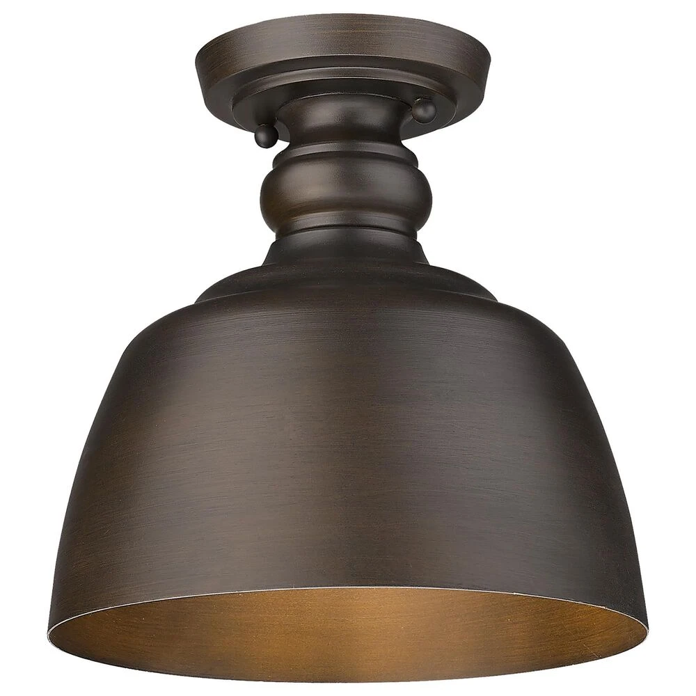 Golden Lighting Holmes Flush Mount In Rubbed Bronze 6 Golden Lighting Holmes Flush Mount In Rubbed Bronze - Image 4
