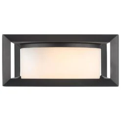 Golden Lighting Smyth 2-Light Outdoor Flush Mount With Opal Glass Shade In Natural Black -Home Decoration Series 61698643 4