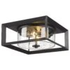 Golden Lighting Smyth 2-Light Outdoor Flush Mount With Seeded Glass Shade In Natural Black 2 Golden Lighting Smyth 2-Light Outdoor Flush Mount With Seeded Glass Shade In Natural Black -Home Decoration Series 61698650 1