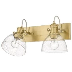Golden Lighting Hines 2-Light Bath Vanity Lights With Seeded Glass In Brushed Champagne Bronze -Home Decoration Series 61698726 3