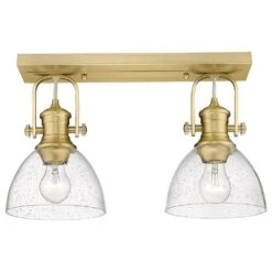 Golden Lighting Hines 2-Light Bath Vanity Lights With Seeded Glass In Brushed Champagne Bronze -Home Decoration Series 61698726 4
