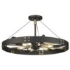 Golden Lighting Vaughn 6-Light Medium Semi-Flush In Natural Black And Aged Brass -Home Decoration Series 61698841 1