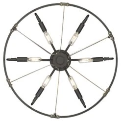 Golden Lighting Vaughn 6-Light Medium Semi-Flush In Natural Black And Aged Brass -Home Decoration Series 61698841 5