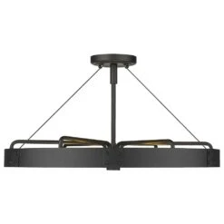 Golden Lighting Vaughn 6-Light Medium Semi-Flush In Natural Black -Home Decoration Series 61698858 3