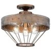 Golden Lighting Ferris 3-Light Semi-Flush In Copper Patina -Home Decoration Series 61699054 1