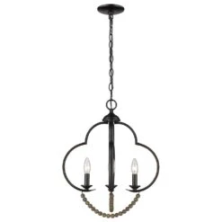 Golden Lighting Flori 4-Light Pendant In Matte Black