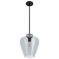 Hunter Vidria 1-Light Pendant In Matte Black -Home Decoration Series 61723094 4