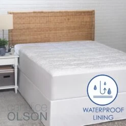 Allied Home Candace Olson Twin Waterproof Mattress Pad 300 Thread Count In White -Home Decoration Series 61760237 3