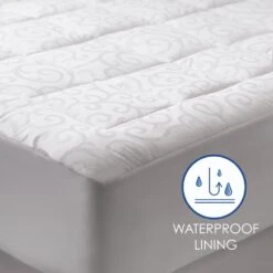 Allied Home Candace Olson Twin Waterproof Mattress Pad 300 Thread Count In White -Home Decoration Series 61760237 4
