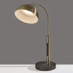 Adesso Bolton LED Desk Lamp With Smart Switch In Antique Brass And Brown -Home Decoration Series 62032891 10