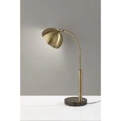 Adesso Bolton LED Desk Lamp With Smart Switch In Antique Brass And Brown -Home Decoration Series 62032891 5