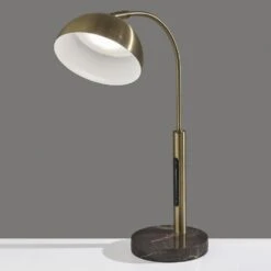 Adesso Bolton LED Desk Lamp With Smart Switch In Antique Brass And Brown -Home Decoration Series 62032891 7