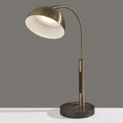 Adesso Bolton LED Desk Lamp With Smart Switch In Antique Brass And Brown -Home Decoration Series 62032891 8