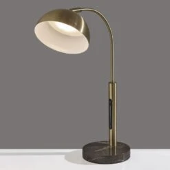 Adesso Bolton LED Desk Lamp With Smart Switch In Antique Brass And Brown -Home Decoration Series 62032891 9