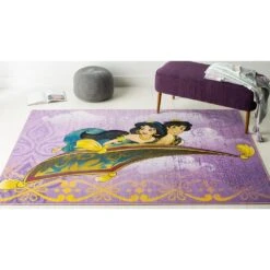 Safavieh Disney Aladdin 5' X 7' Purple And Gold Kids Rug -Home Decoration Series 6205795 2
