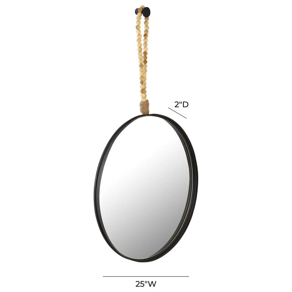 Tov Furniture Riley 25" Mirror In Natural And Black 9 Tov Furniture Riley 25" Mirror In Natural And Black - Image 7