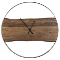 Signature Design By Ashley Panchali Wall Clock In Brown And Silver -Home Decoration Series 62292735 3