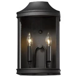 Golden Lighting Cohen Patio Medium Wall Sconce In Natural Black -Home Decoration Series 62409164 3
