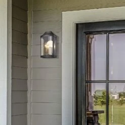 Golden Lighting Cohen Patio Medium Wall Sconce In Natural Black And Champagne Bronze -Home Decoration Series 62409172 5