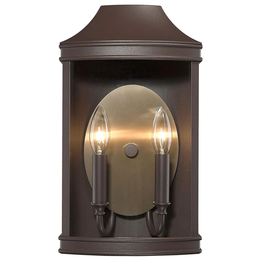 Golden Lighting Cohen Patio Medium Wall Sconce In Textured Bronze And Champagne Bronze 4 Golden Lighting Cohen Patio Medium Wall Sconce In Textured Bronze And Champagne Bronze - Image 2