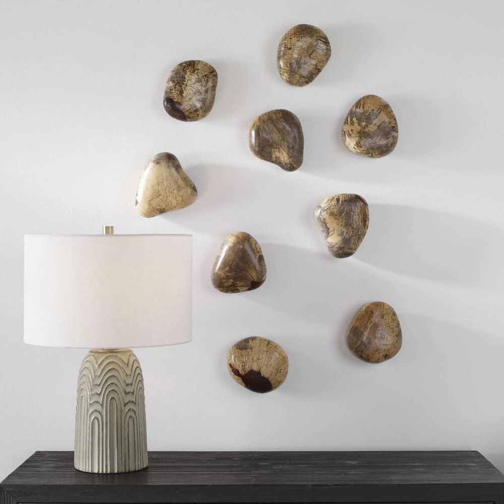 Uttermost Pebbles 5" X 6" Wood Wall Decor In Natural Blonde (Set Of 9) 4 Uttermost Pebbles 5" X 6" Wood Wall Decor In Natural Blonde (Set Of 9) - Image 2