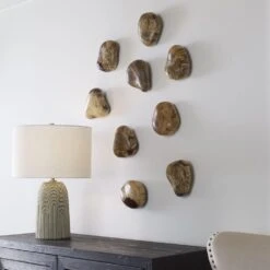 Uttermost Pebbles 5" X 6" Wood Wall Decor In Natural Blonde (Set Of 9) 12 Uttermost Pebbles 5" X 6" Wood Wall Decor In Natural Blonde (Set Of 9) -Home Decoration Series 62409396 5