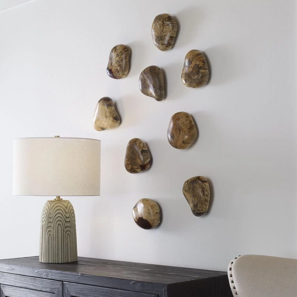 Uttermost Pebbles 5" X 6" Wood Wall Decor In Natural Blonde (Set Of 9) 7 Uttermost Pebbles 5" X 6" Wood Wall Decor In Natural Blonde (Set Of 9) - Image 5