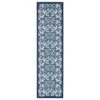 Nourison Aloha Damask 2' X 6' Grey And Blue Indoor/Outdoor Runner -Home Decoration Series 6244539 1