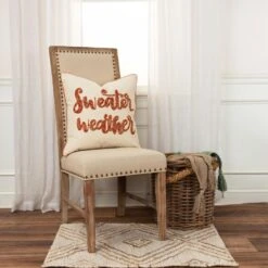 Rizzy Home 20" X 20" Down Filled Throw Pillow In Natural And Rust -Home Decoration Series 62564703 4