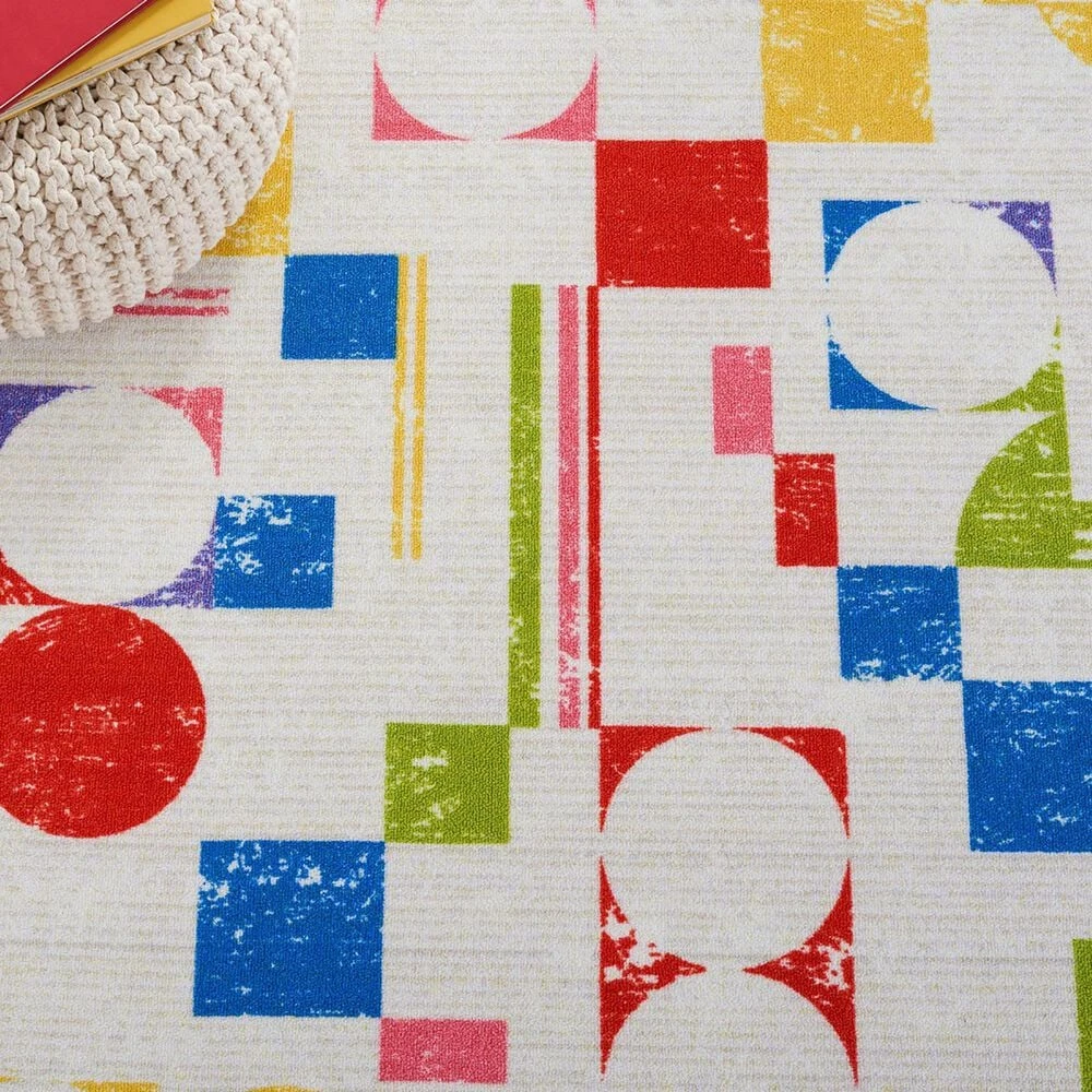 Safavieh Kids Playhouse 3'3" X 5'3" Ivory And Red Rug 5 Safavieh Kids Playhouse 3'3" X 5'3" Ivory And Red Rug - Image 3