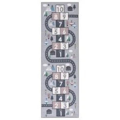 Safavieh Kids Playhouse 2'2" X 10' Grey And Pink Runner