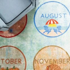 Safavieh Kids Playhouse 3'3" X 5'3" Green And Blue Rug -Home Decoration Series 6260550 4