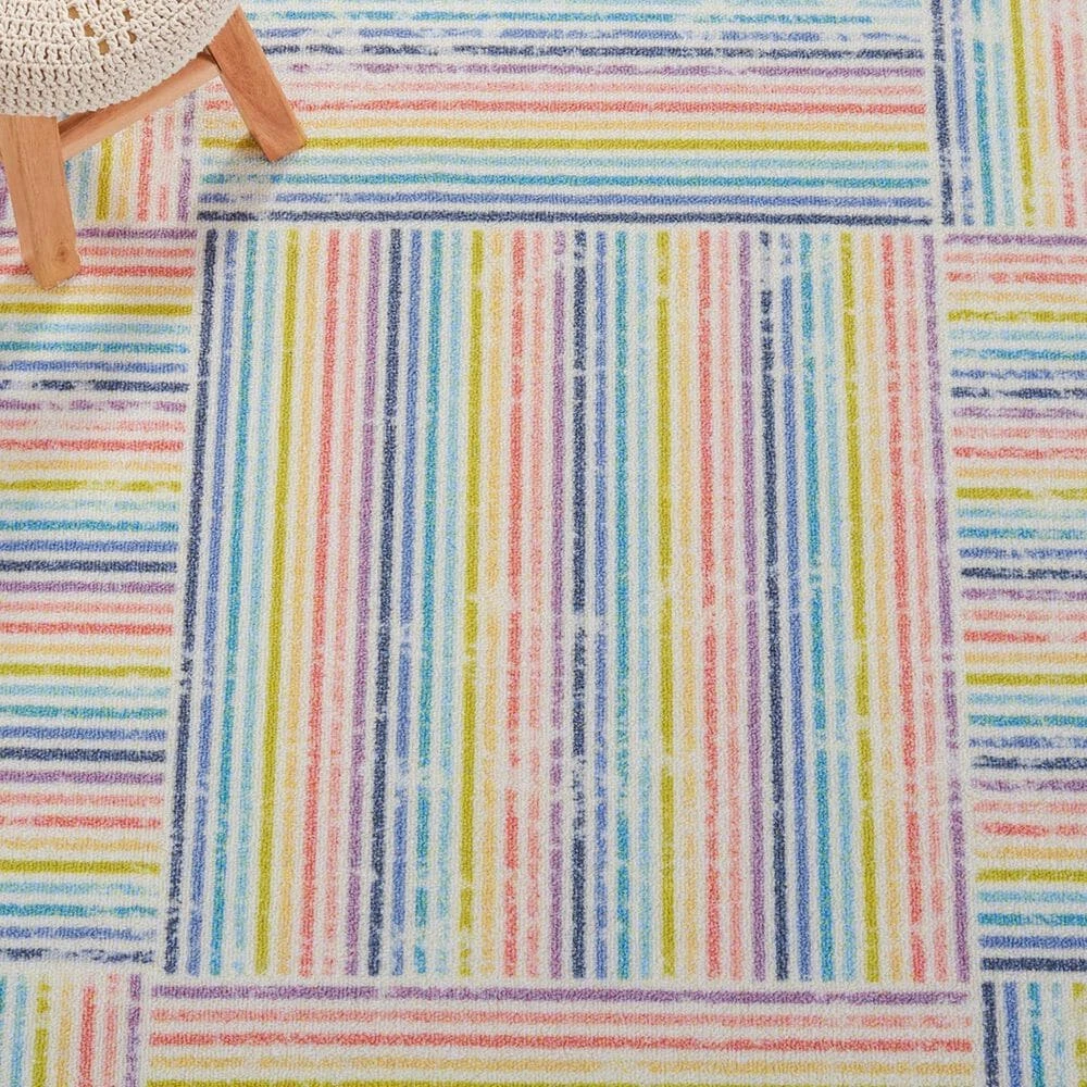 Safavieh Kids Playhouse Geometric 3'3" X 5'3" Ivory And Blue Rug 6 Safavieh Kids Playhouse Geometric 3'3" X 5'3" Ivory And Blue Rug - Image 4