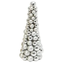 The Gerson Company 18" Ornament Cone Tree In Silver