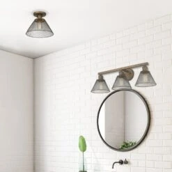 Golden Lighting Carver 1-Light Semi-Flush In Copper Patina -Home Decoration Series 62719653 6