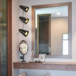 Golden Lighting Reeva 3-Light Bath Vanity With Matte Black Shade In Modern Brass -Home Decoration Series 62719778 8