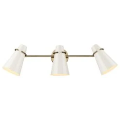 Golden Lighting Reeva 3-Light Bath Vanity With Glossy Ecru Shade In Modern Brass -Home Decoration Series 62719786 5