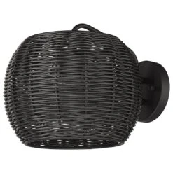 Golden Lighting Vail 1-Light Patio Wall Sconce In Natural Black -Home Decoration Series 62719935 2