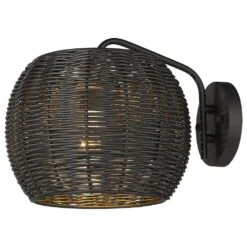 Golden Lighting Vail 1-Light Patio Wall Sconce In Natural Black -Home Decoration Series 62719935 4